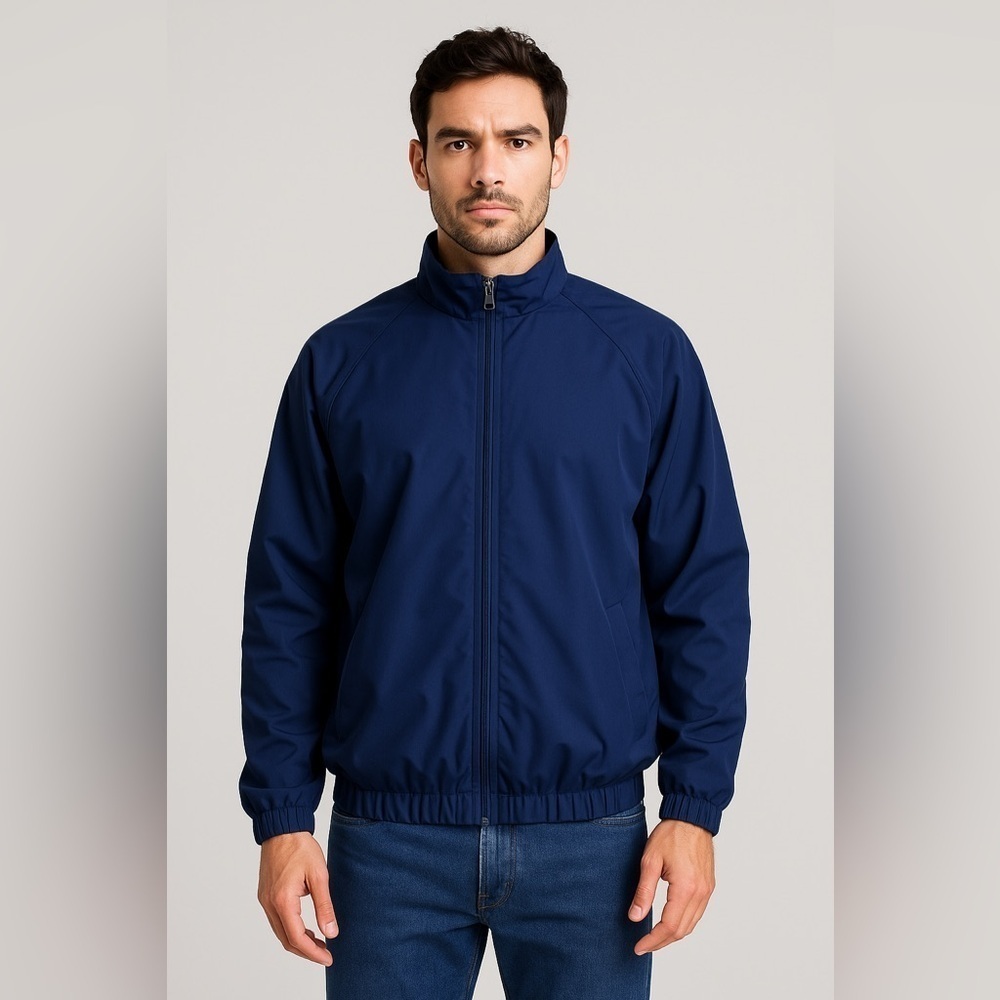 PGA Tour Jacket Mens M Blue Golf Tennis Outdoor Gorp Wind Breaker Elastic Waist
